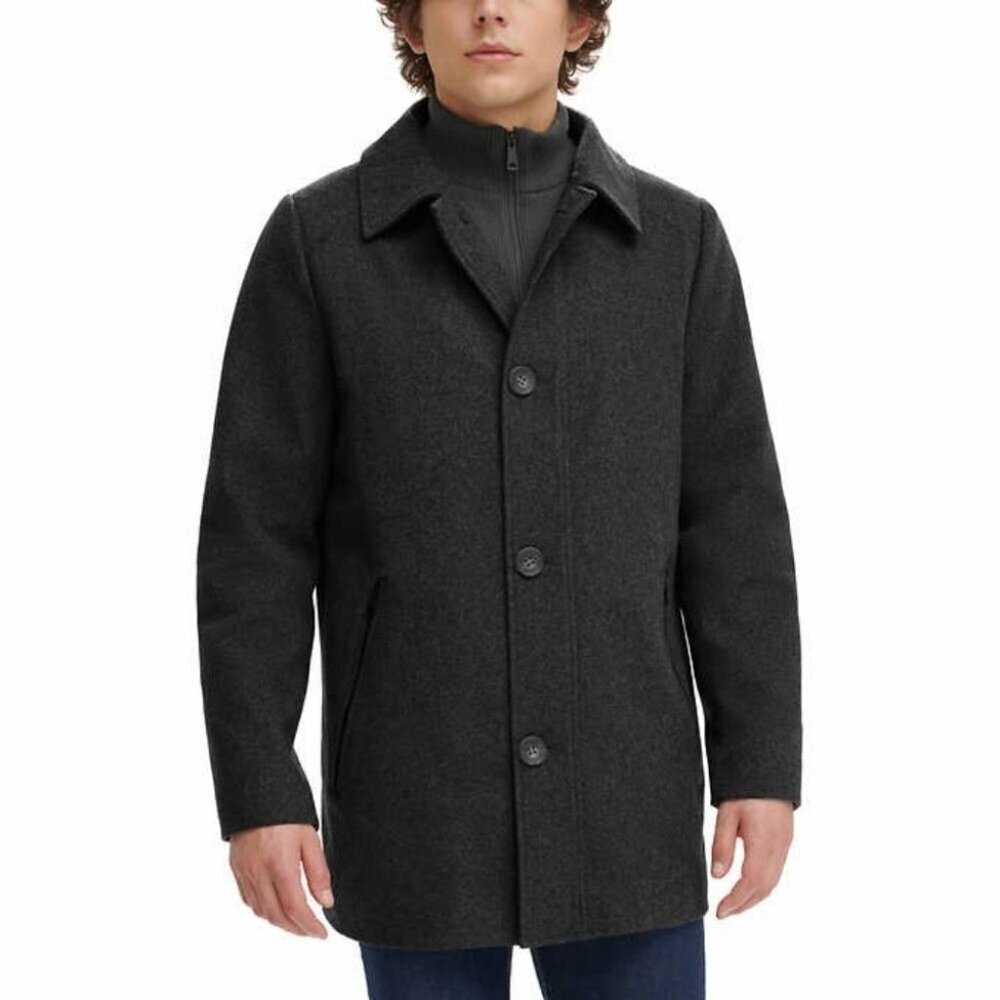Kenneth Cole Reaction Men's 48R Dark Grey Overcoat Regular Fit JCK0186